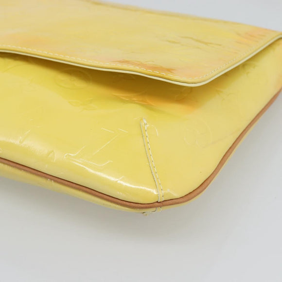 LOUIS VUITTON Monogram Vernis Thompson Street Bag Lime Yellow M91071 Auth 194603