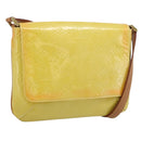 LOUIS VUITTON Monogram Vernis Thompson Street Bag Lime Yellow M91071 Auth 194603-1