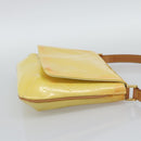 LOUIS VUITTON Monogram Vernis Thompson Street Bag Lime Yellow M91071 Auth 194603-4