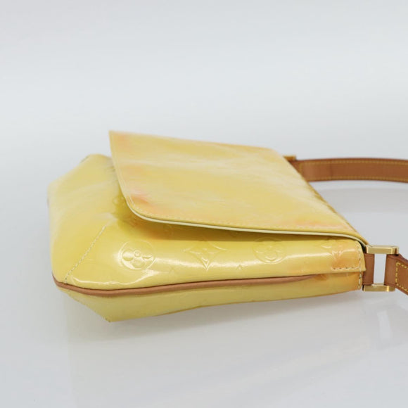 LOUIS VUITTON Monogram Vernis Thompson Street Bag Lime Yellow M91071 Auth 194603