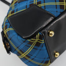 Vivienne Westwood Hand Bag Canvas Blue Gold Auth 194607A-14