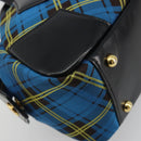 Vivienne Westwood Hand Bag Canvas Blue Gold Auth 194607A-16