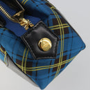 Vivienne Westwood Hand Bag Canvas Blue Gold Auth 194607A-17