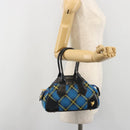 Vivienne Westwood Hand Bag Canvas Blue Gold Auth 194607A-23