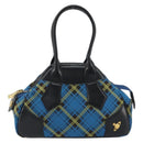 Vivienne Westwood Hand Bag Canvas Blue Gold Auth 194607A-13