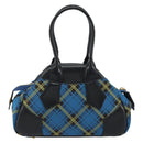 Vivienne Westwood Hand Bag Canvas Blue Gold Auth 194607A-2
