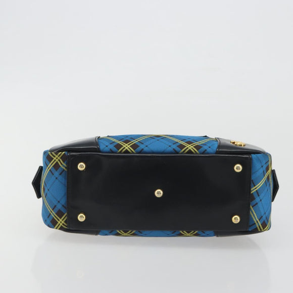 Vivienne Westwood Hand Bag Canvas Blue Gold Auth 194607A