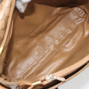 CELINE Macadam Canvas Shoulder Bag PVC Beige Gold Auth 194609-11