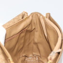 CELINE Macadam Canvas Shoulder Bag PVC Beige Gold Auth 194609-19