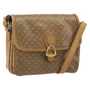 CELINE Macadam Canvas Shoulder Bag PVC Beige Gold Auth 194609-1