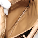CELINE Macadam Canvas Shoulder Bag PVC Beige Gold Auth 194609-22