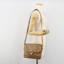 CELINE Macadam Canvas Shoulder Bag PVC Beige Gold Auth 194609-26