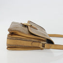 CELINE Macadam Canvas Shoulder Bag PVC Beige Gold Auth 194609-3