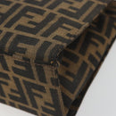 FENDI Zucca Canvas Mamma Baguette Tote Bag Brown Black Auth 194611-9