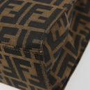 FENDI Zucca Canvas Mamma Baguette Tote Bag Brown Black Auth 194611-15