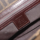 FENDI Zucca Canvas Mamma Baguette Tote Bag Brown Black Auth 194611-20