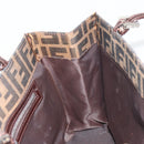 FENDI Zucca Canvas Mamma Baguette Tote Bag Brown Black Auth 194611-21