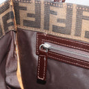 FENDI Zucca Canvas Mamma Baguette Tote Bag Brown Black Auth 194611-23