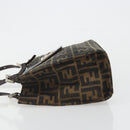 FENDI Zucca Canvas Mamma Baguette Tote Bag Brown Black Auth 194611-4