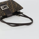 FENDI Zucca Canvas Mamma Baguette Tote Bag Brown Black Auth 194611-7
