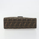 FENDI Zucca Canvas Mamma Baguette Tote Bag Brown Black Auth 194611-5