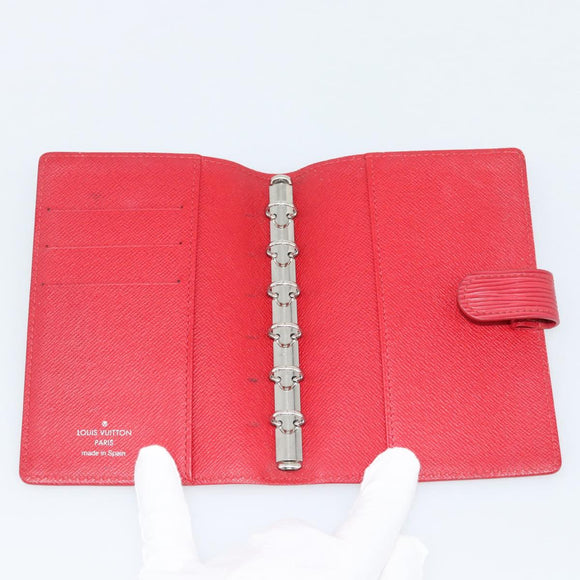LOUIS VUITTON Epi Agenda PM Day Planner Cover Red R20057 LV Auth 194613