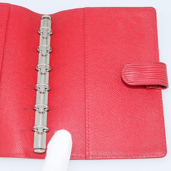 LOUIS VUITTON Epi Agenda PM Day Planner Cover Red R20057 LV Auth 194613