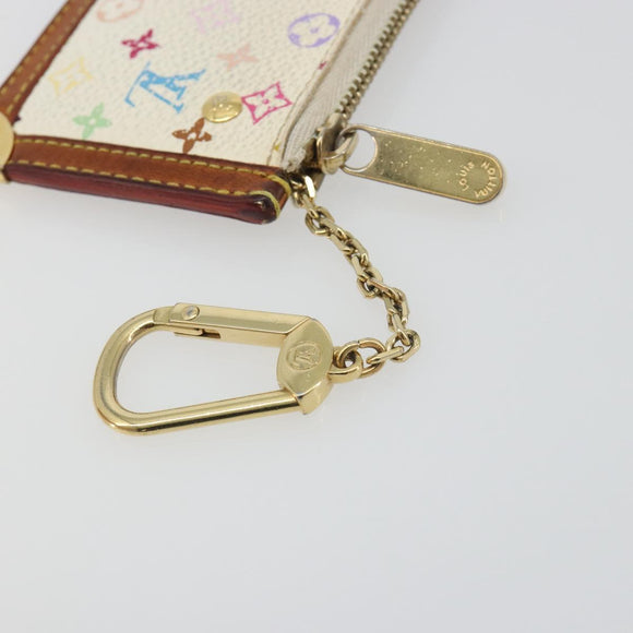 LOUIS VUITTON Monogram Multicolor Pochette Cles Purse White M92655 Auth 194618