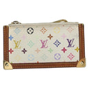 LOUIS VUITTON Monogram Multicolor Pochette Cles Purse White M92655 Auth 194618-13
