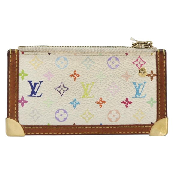 LOUIS VUITTON Monogram Multicolor Pochette Cles Purse White M92655 Auth 194618