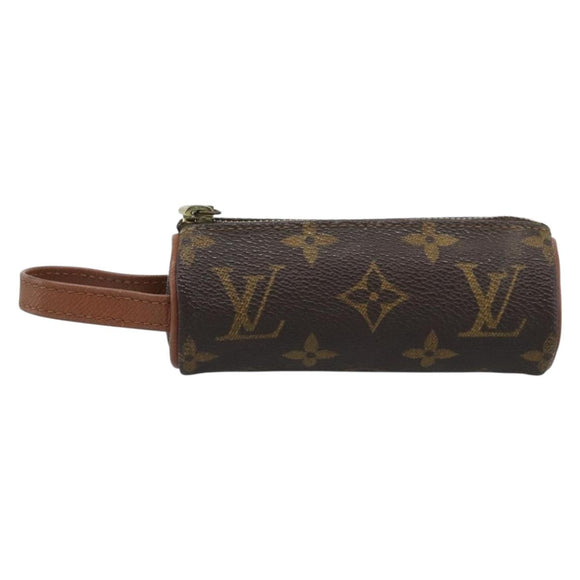 LOUIS VUITTON Monogram Etui 3 Ball de Golf Pouch M58249 LV Auth 194619