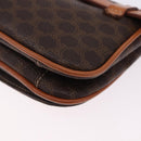 CELINE Macadam Canvas Waist Pouch PVC Leather Brown Gold Auth 194626A-8