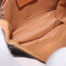 CELINE Macadam Canvas Waist Pouch PVC Leather Brown Gold Auth 194626A-10