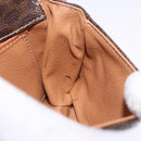 CELINE Macadam Canvas Waist Pouch PVC Leather Brown Gold Auth 194626A-19