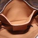CELINE Macadam Canvas Waist Pouch PVC Leather Brown Gold Auth 194626A-21