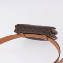 CELINE Macadam Canvas Waist Pouch PVC Leather Brown Gold Auth 194626A-6