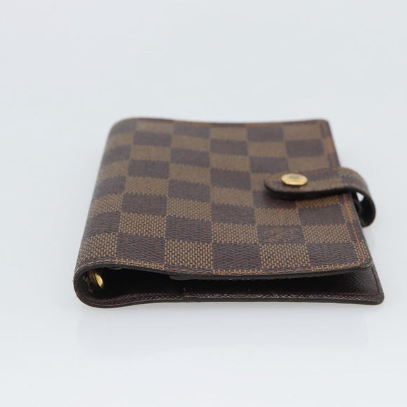 LOUIS VUITTON Damier Ebene Agenda PM Day Planner Cover R20700 LV Auth 194627