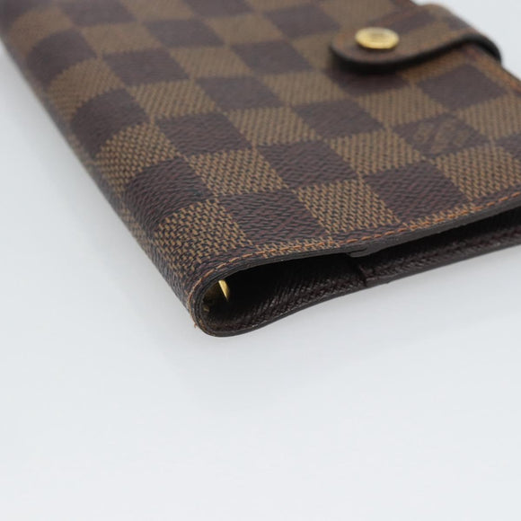 LOUIS VUITTON Damier Ebene Agenda PM Day Planner Cover R20700 LV Auth 194627