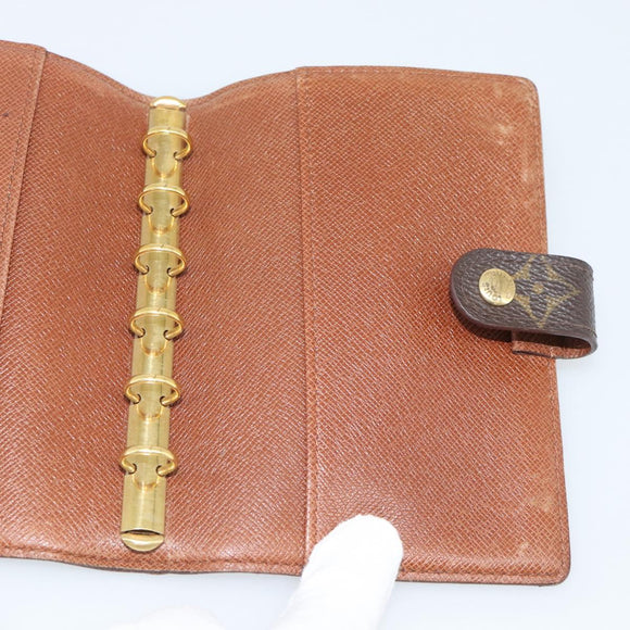 LOUIS VUITTON Monogram Agenda PM Day Planner Cover R20005 LV Auth 194628