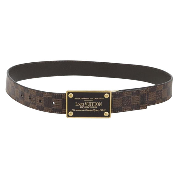 LOUIS VUITTON Damier Ebene Ceinture Anne Van Tours Belt M9677 LV Auth 194632