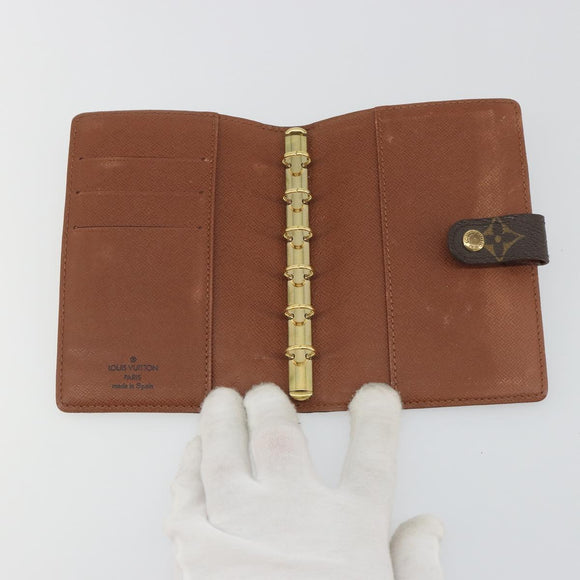 LOUIS VUITTON Monogram Agenda PM Day Planner Cover R20005 LV Auth 194636