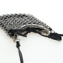 Salvatore Ferragamo Gancini Shoulder Bag Metal Leather Black Silver Auth 194638V-6
