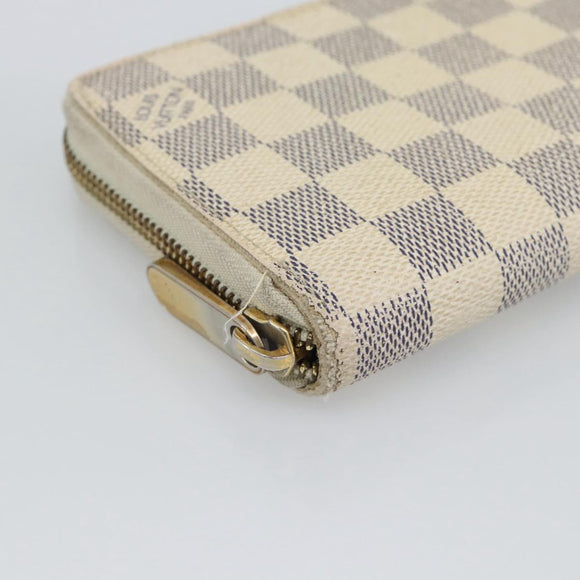 LOUIS VUITTON Damier Azur Zippy Wallet Long Wallet N60019 LV Auth 194639