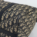 Christian Dior Trotter Canvas Boston Bag Navy Silver Auth 194640-9