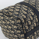 Christian Dior Trotter Canvas Boston Bag Navy Silver Auth 194640-14