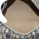 Christian Dior Trotter Canvas Boston Bag Navy Silver Auth 194640-11