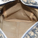 Christian Dior Trotter Canvas Boston Bag Navy Silver Auth 194640-18