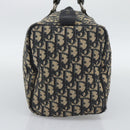 Christian Dior Trotter Canvas Boston Bag Navy Silver Auth 194640-3