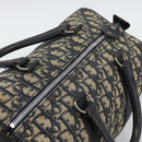 Christian Dior Trotter Canvas Boston Bag Navy Silver Auth 194640-6