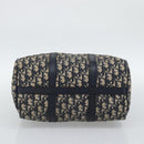 Christian Dior Trotter Canvas Boston Bag Navy Silver Auth 194640-5